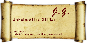 Jakobovits Gitta névjegykártya